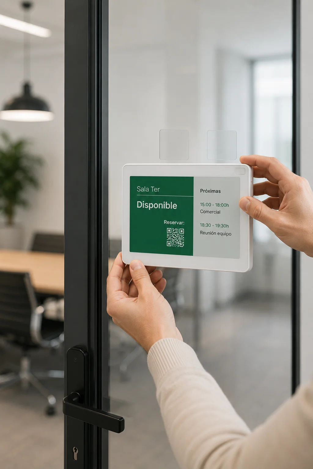 Instalación rápida de qSpaces junto a una puerta